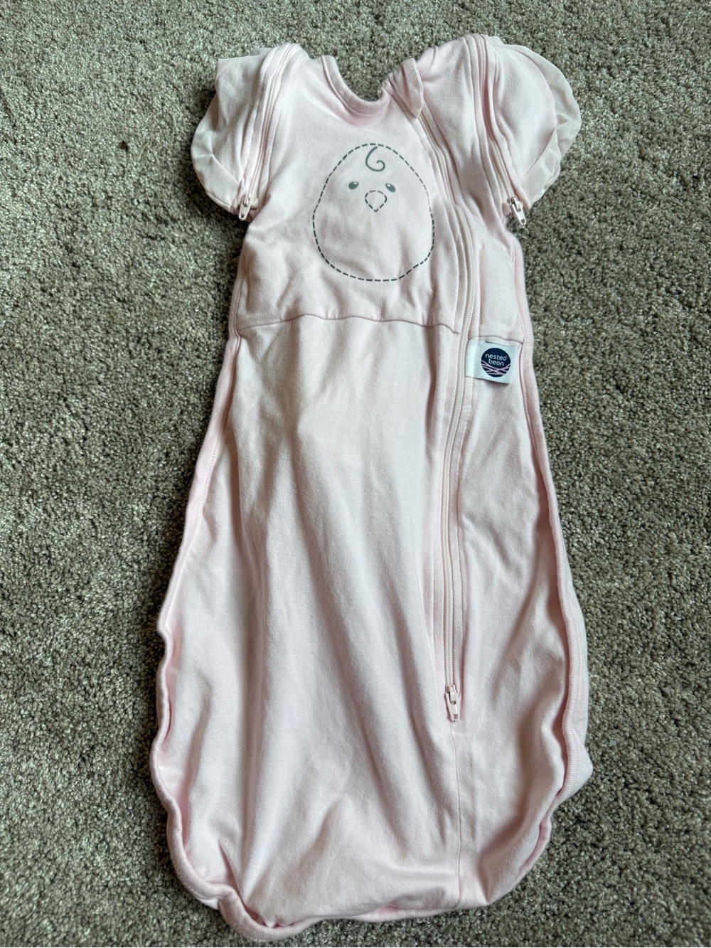 Nested Bean Pink Baby Sleep Sack - Soft Zippered Swaddle